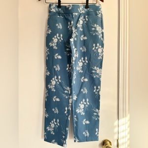 Blue floral patterned pants